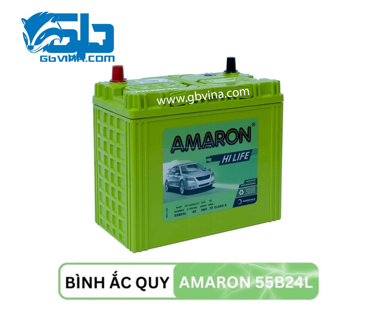 Ắc quy Amaron 55B24L 12V 45AH CCA 380A