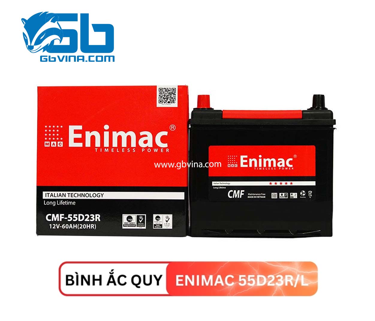 Ắc quy ENIMAC 55D23R/L (12V60AH)