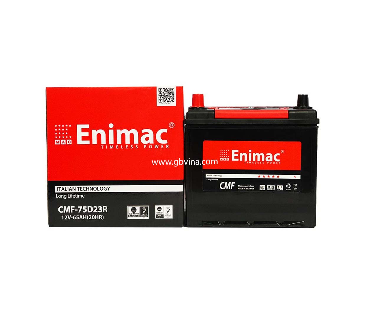 Ắc quy ENIMAC 75D23R/L (12V65AH)