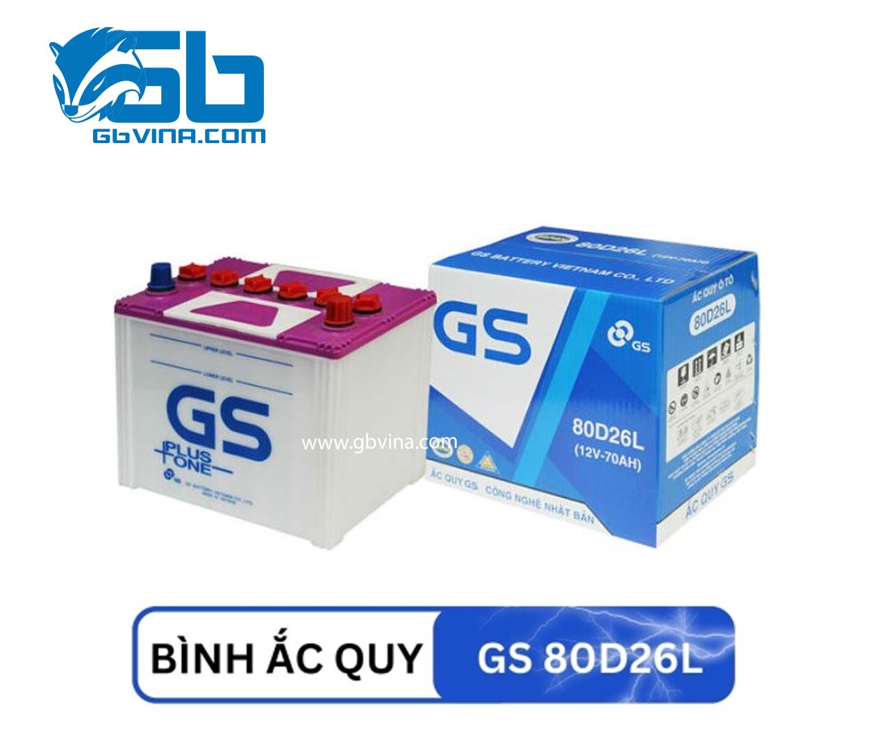 Ắc quy GS 80D26L (12V 70AH)