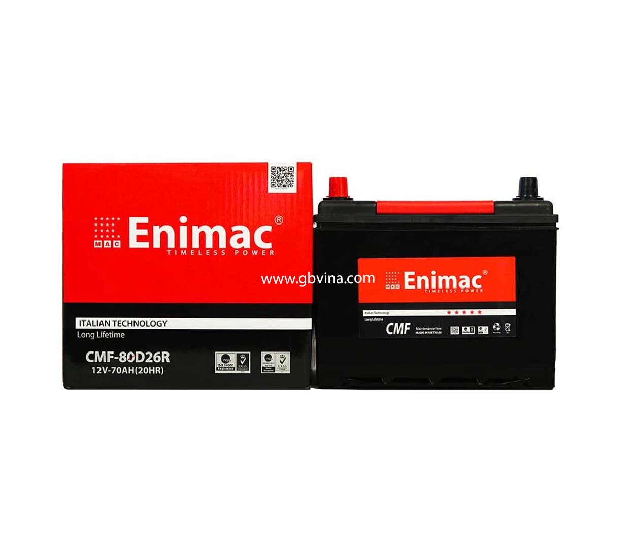 Ắc quy ENIMAC 80D26R/L (12V70AH)