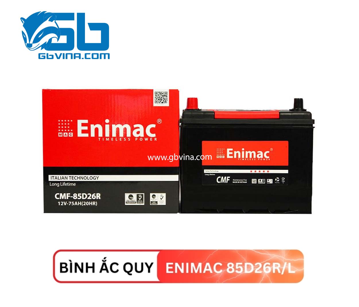 Ắc quy ENIMAC 85D26R/L (12V75AH)