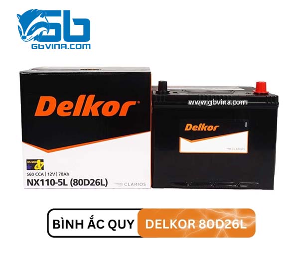 Ắc Quy Delkor 80D26L (12V-70AH)