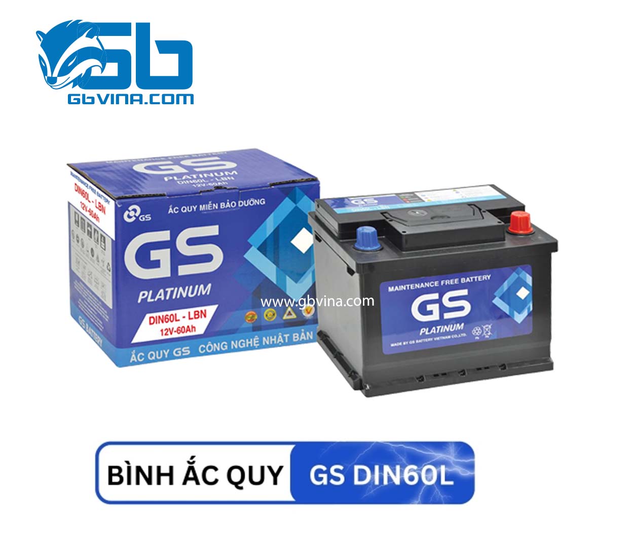 Ắc quy GS MF DIN60 (12V 60AH)