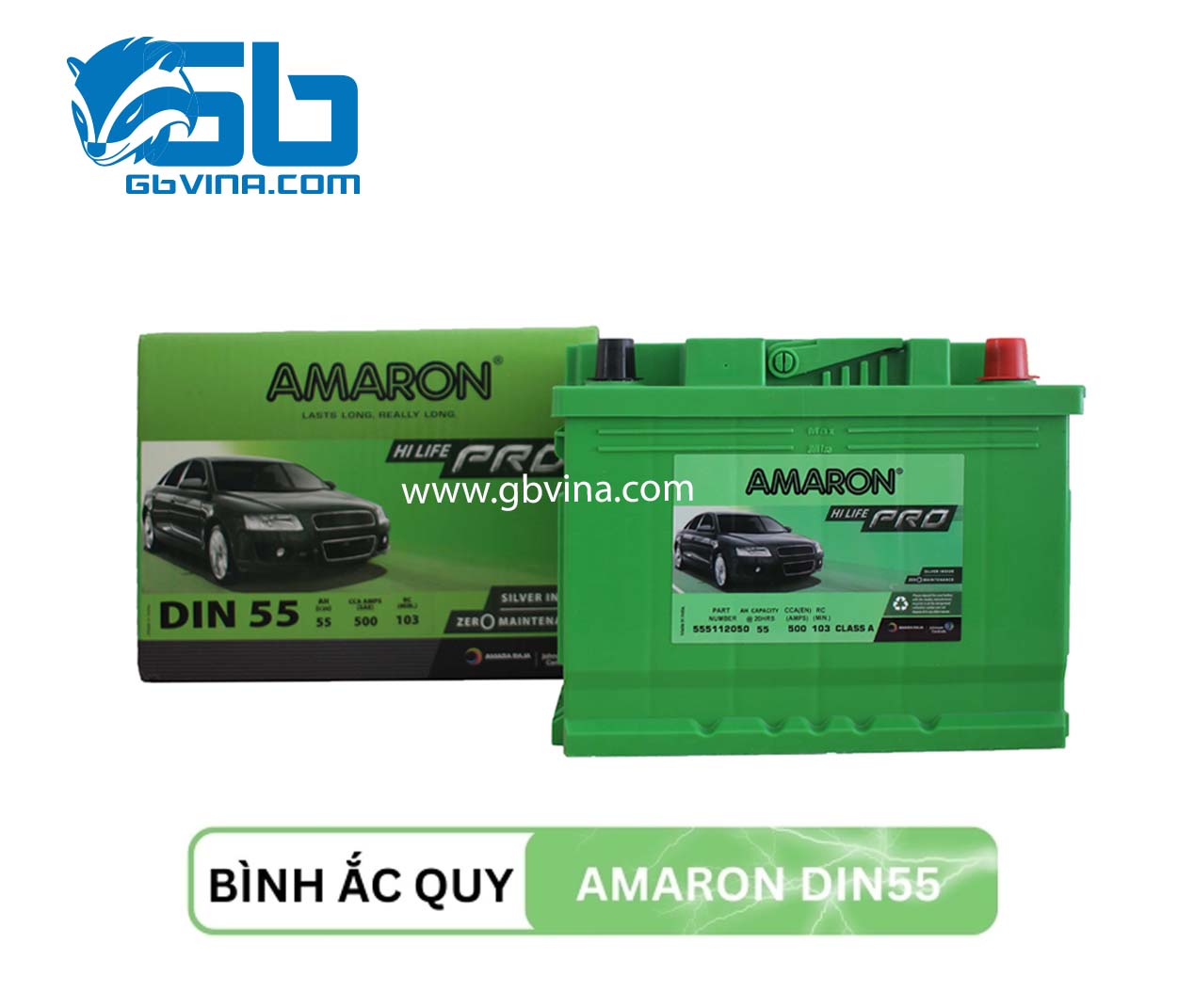 Ắc quy Amaron Din55 12V 55AH