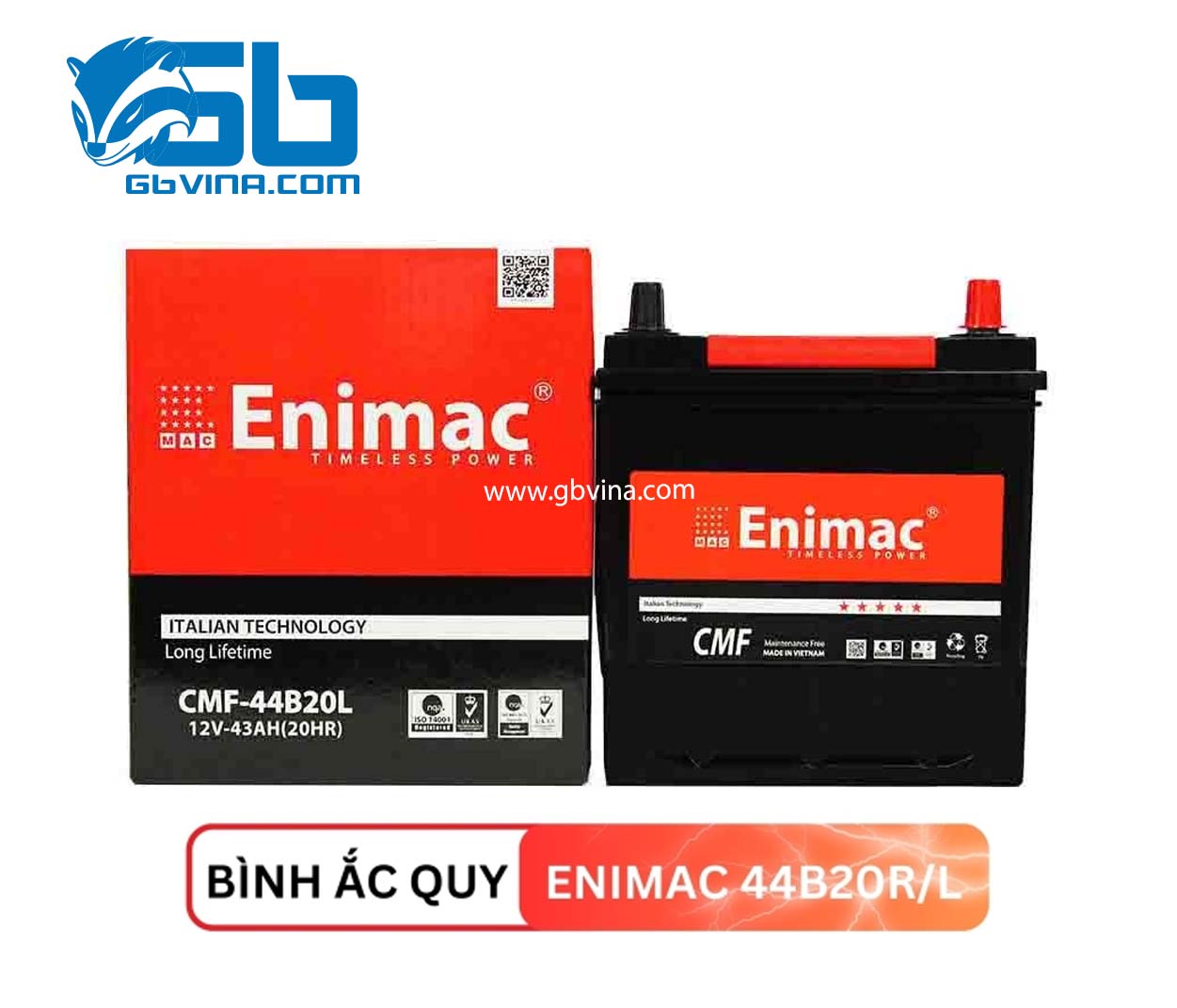 Ắc quy ENIMAC 44B20R/L (12V43AH)