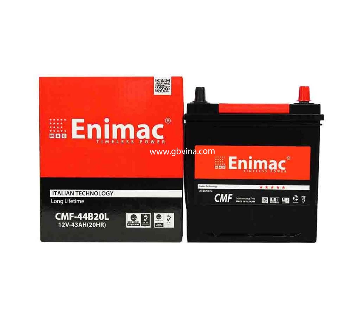 Ắc quy ENIMAC 44B20R/L (12V43AH)